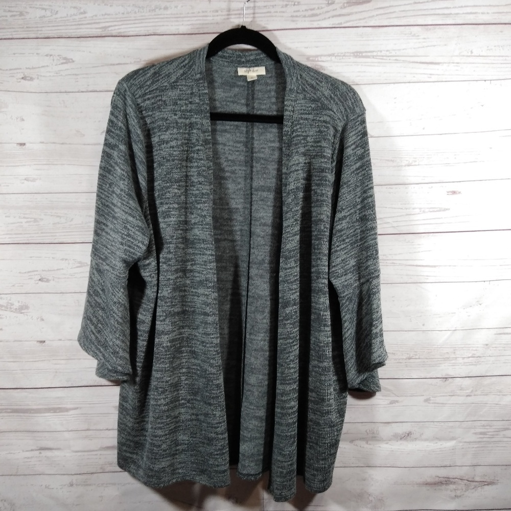 Style & Co gray open front bell sleeve cardigan